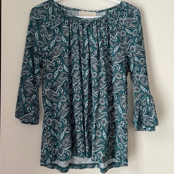 NWOT MICHAEL KORS GREEN BLOUSE - M - Picture 9 of 13